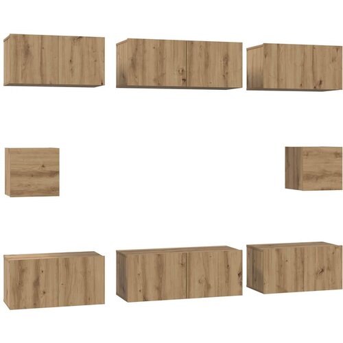  Set TV komoda 8 pcs Umjetnički hrast Konstruirano drvo Slike