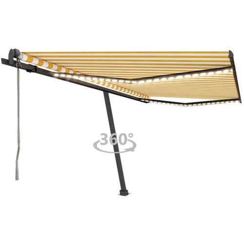  Avtomatska tenda LED + senzor 400x350 cm rumena/bela, (20751466) Cene