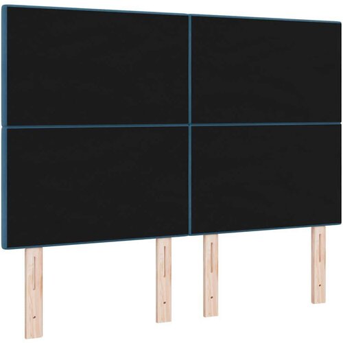  LED glava kreveta S LED lampica Plava 160 cm Poliester Slike