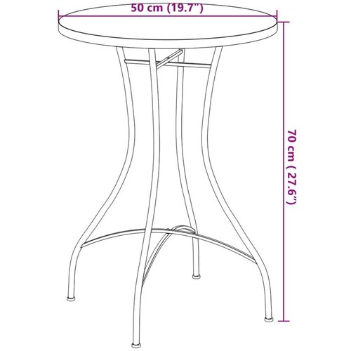  Bistro stolić s mozaikom boja cigle i bijela &amp;Oslash;50x70cm keramički Slike