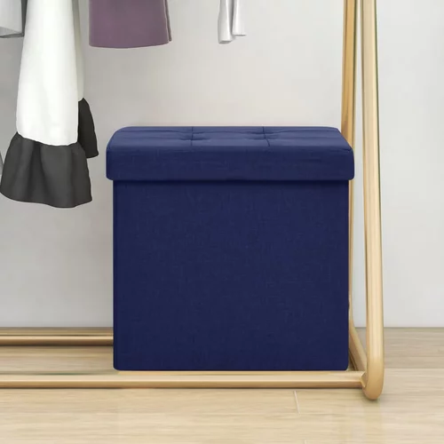 vidaXL Zložljiv stolček s prostorom za shranjevanje moder