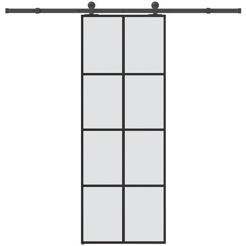 VidaXL Klizna vrata s priborom 76 x 205 cm od ESG stakla i aluminija Slike