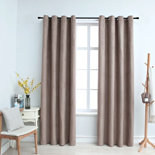 vidaXL Zatemnitvene zavese s kovinskimi obročki 2 kosa taupe 140x225cm, (20768265) Cene