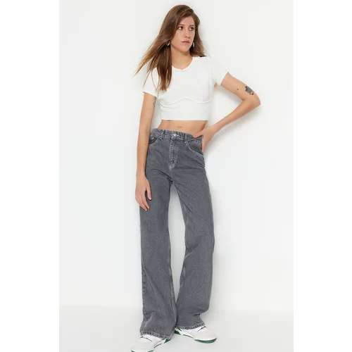 Trendyol Jeans - Gray - Wide leg