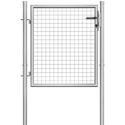 vidaXL Vrtna vrata pocinkano jeklo 105x125 cm srebrna Cene