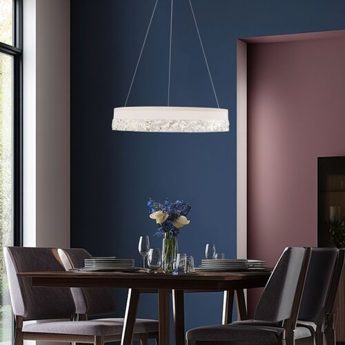  LED luster na sajli FROZI LED/32W/230V &amp;Oslash; 50 cm bela Slike