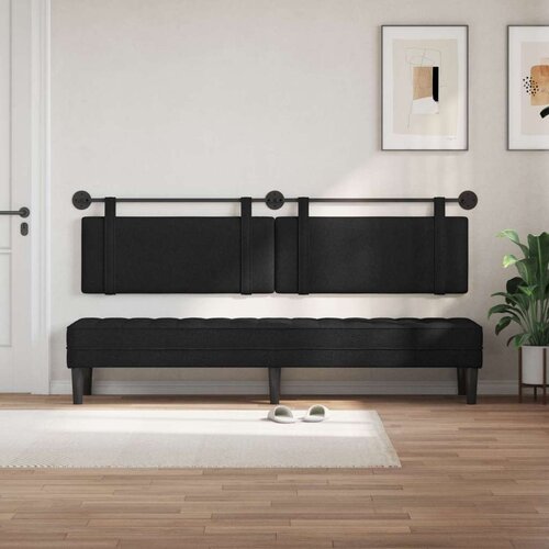  Držeće uzglavlje Zidne Jednobojno Crna 210 x 55 x 5 cm tkanina - Crna 200 cm bez LED svjetla Slike