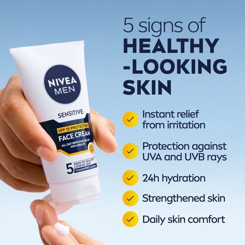 Nivea MEN Sensitive za&amp;scaron;titna krema za mu&amp;scaron;karce SPF 15 75 ml Slike