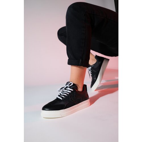 LuviShoes sande black denim detail women's sports sneakers Slike