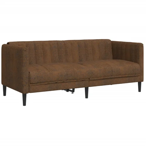 MAISON CHIC kavč - Sofa - Kanape dvosed rjava umetno semiš usnje, (21726658)