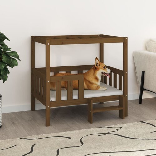 VidaXL Dnevni ležaj smeđa boja meda 95,5x73,5x90cm od masivne borovine Slike