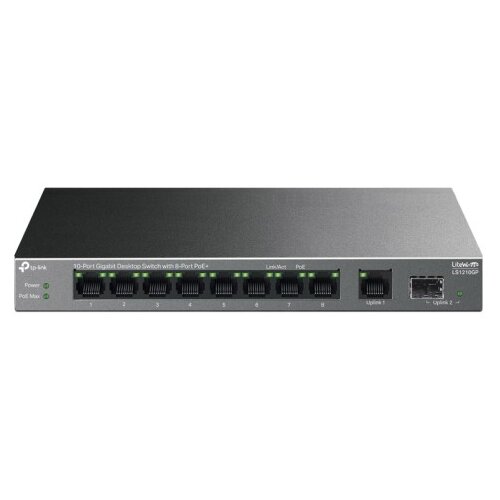 Tp-link LS1210GP 10-port 9x Gigabit PoE+ RJ45 1xGigabit SFP Unmanaged mrežno stikalo switch Cene