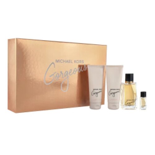  KORS GORGEOUS SET: EDP SPRAY 100ML + BL 100ML + SG 100ML + EDP 5ML Slike