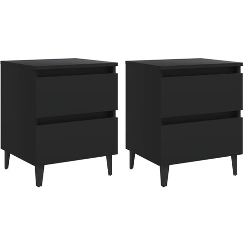 Maison Chic Dvo delni komplet Nočne omarice - Nočne mize črna 40x35x50 cm iverna plošča, (21689955) Cene