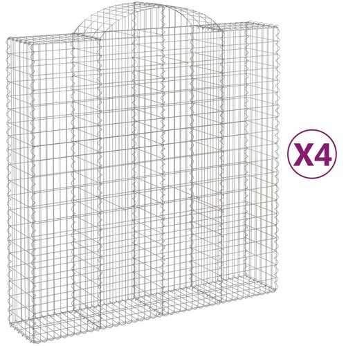  Lučne gabionske ko&amp;scaron;are 4 kom 200x50x200/220cm pocinčano željezo Slike