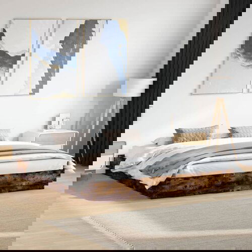 Furnova Posteljni okvir z LED diodami dimljeni hrast 180x200 cm, (21939521) Slike