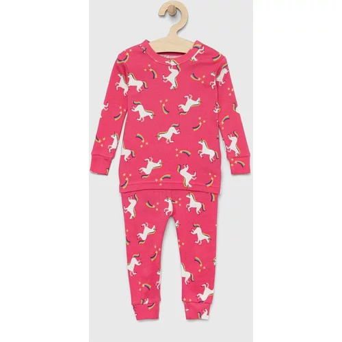 GAP Dječja pamučna pidžama boja: ružičasta, s uzorkom