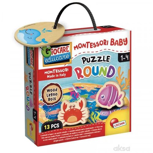 Odeon Montessori drvene okrugle puzzle Cene