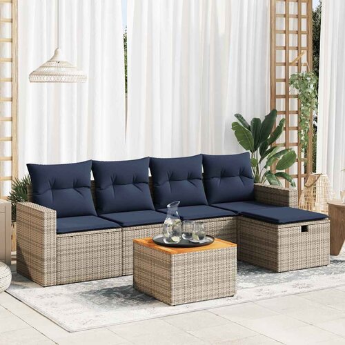 vidaXL 6-dijelni set vrtnih sofa od poliratana s jastucima sivi Cijene