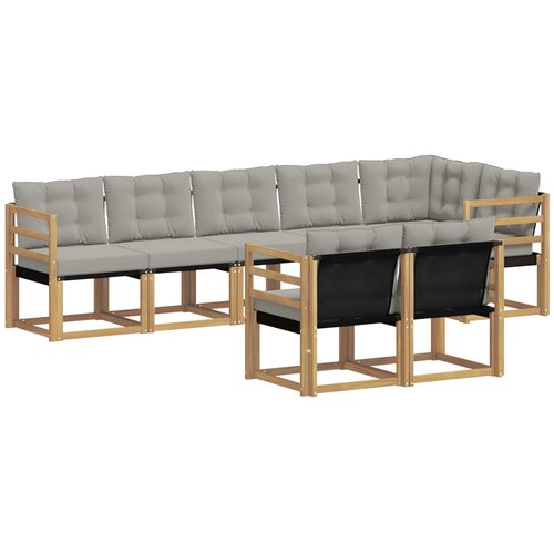 vidaXL Zunanja garnitura za sedenje 8 pcs Bela in svetlo siva, (5000281373) Cene