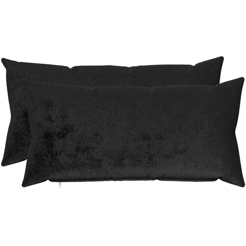  Presvlaka za jastuk 2 pcs HEERLEN Crna 40 x 80 cm Flanel Slike