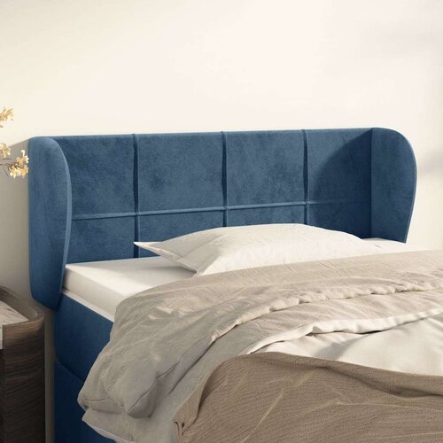  Uzglavlje s u&amp;scaron;ima tamnoplavi 93x23x78/88 cm bar&amp;scaron;unasti Slike