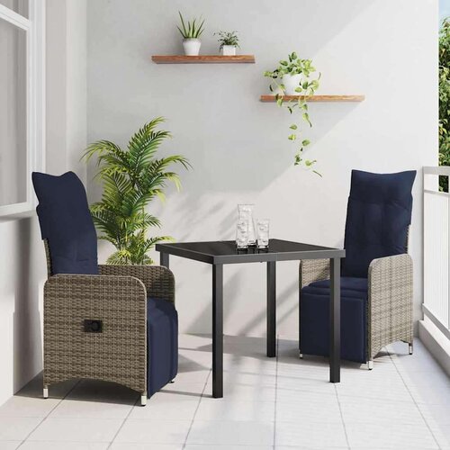  Vrtni set za objed 3 pcs Siva poliratan Cene