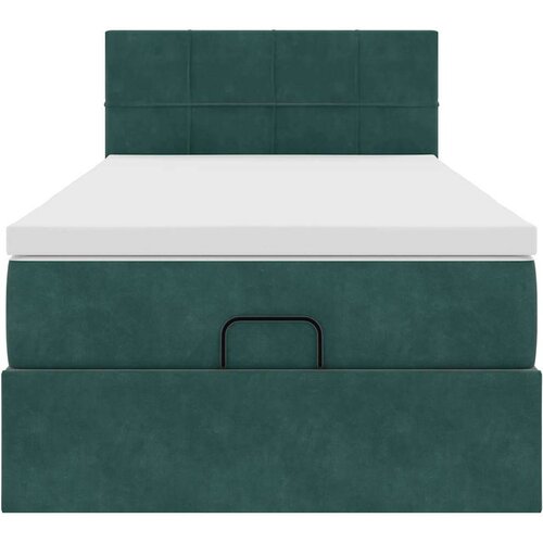 VidaXL Okvir kreveta s madraca tamnozeleni 90x190cm bar&amp;scaron;unasti Slike