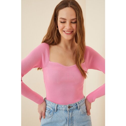 Happiness İstanbul Sweater - Pink - Slim fit Slike