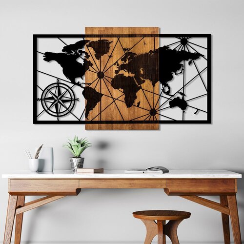 Wallity Zidna dekoracija World Map 3-L, 70 x 120 cm, Smeđa Cene