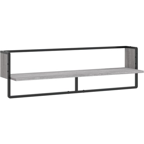 Maison Chic Stenska polica - Viseča Polica s prečko siva sonoma 100x25x30 cm, (21794004) Slike