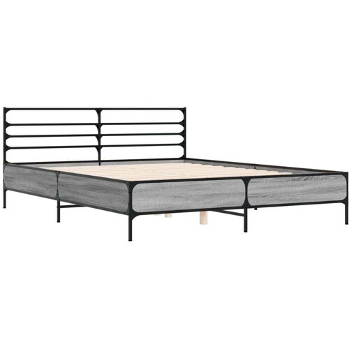  Okvir kreveta boja hrasta 160x200 cm konstruirano drvo i metal Slike