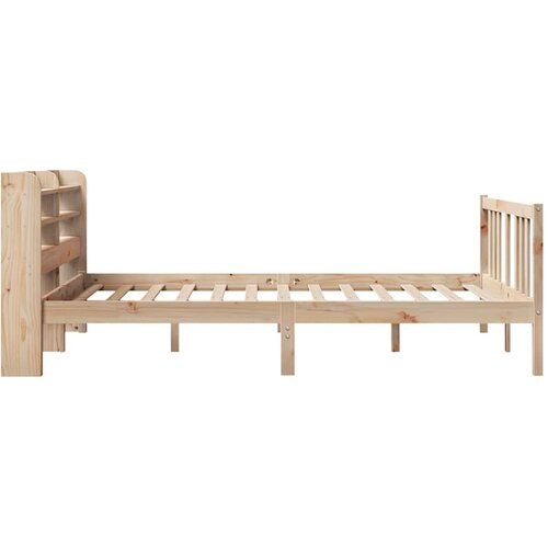  Okvir za krevet s uzglavljem 135 x 190 cm od masivne borovine Slike