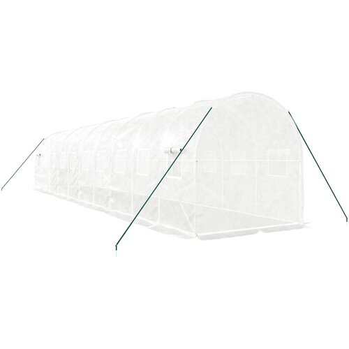  Staklenik s čeličnim okvirom bijeli 20 m&amp;sup2; 10 x 2 x 2 m Slike
