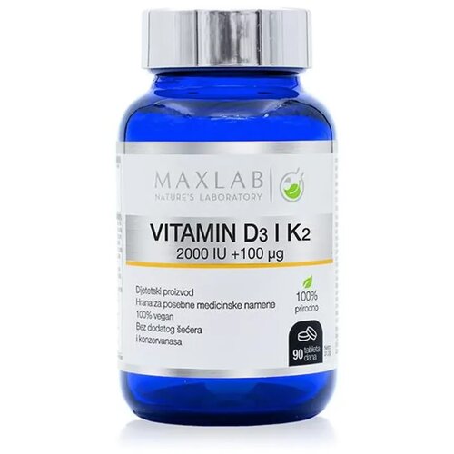 Maxlab Vitamin D3+K2 (2000Iu+100Mcg) Tablete A90 Slike