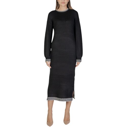 Vila Kratke obleke VISONJA MIDI BODYCON MIDI KNIT DRESS /KA 14103827 Črna Slike