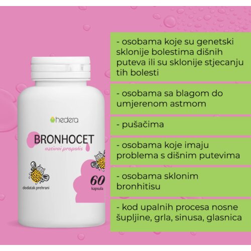 Hedera Bronhocet, tablete za pote&amp;scaron;koće s disanjem, 60 kapsula Slike
