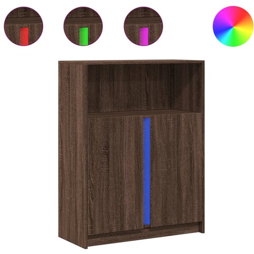 Maison Chic Komoda - Predalnik z LED rjavi hrast 77x34x100 cm inženirski les, (21720066) Cene