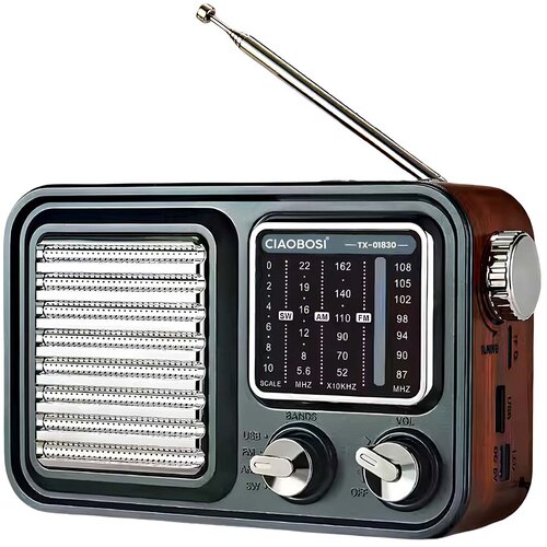 AVIZAR Retro radio z več pasovi FM/AM/SW in USB MP3 predvajalnikom, Črna / Srebrna, (5000250572) Cene