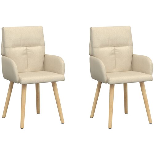 VidaXL Trpezarijske stolice 2 kom. Tkanina Krem 60 x 56 x 96 cm - Krem 2 Slike