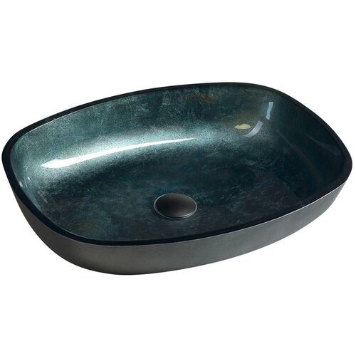 Sapho Modrozelen steklen umivalnik 54x39,5 cm Kvaore – Cene