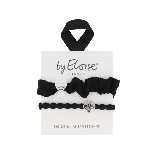 By Eloise London Bangle Set Silver & Black elastika za lase Cene