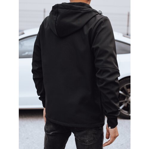 DStreet Men's transitional softshell jacket with hood black Cene