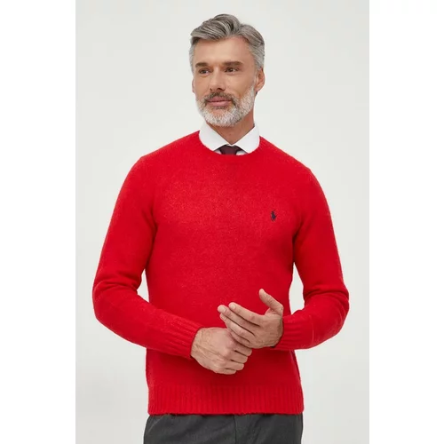 Polo Ralph Lauren Vuneni pulover za muškarce, boja: crvena