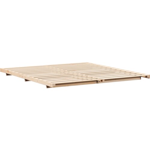  Krevet s daskama Smeđa 200 x 210 cm Masivna borovina Slike