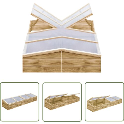  The Living Store Rastlinjak 2 kosa impregnirana borovina 200x50x35 cm - Rastlinjak, (21745042) Cene