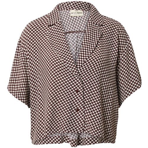 A LOT LESS Bluza &amp;#039;Rosa&amp;#039; rjava / bela Slike