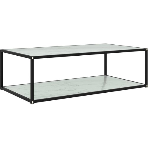 VidaXL Klubska mizica bela 120x60x35 cm kaljeno steklo Slike