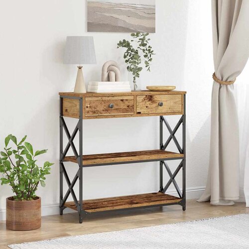 Konzolna stolica s ladicama Staro drvo 75 x 28 x 75 cm Cene