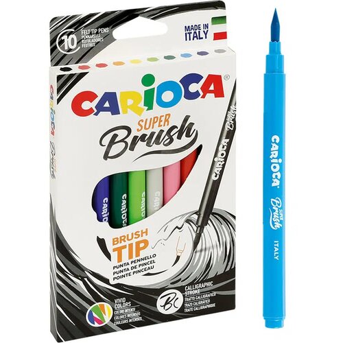 Carioca Super Brush Felt Tip Pens - 10 kos. Cene